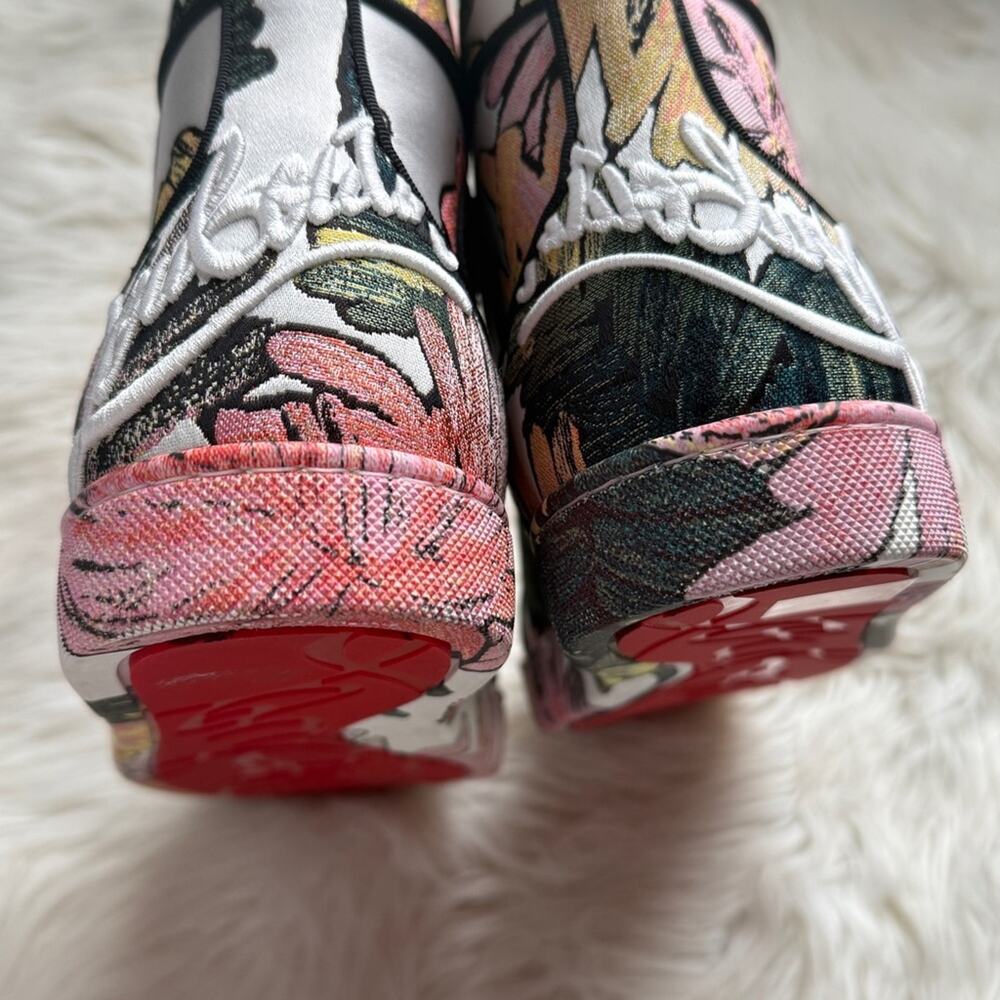 NWT •Christian Louboutin Louis Flat High 'Floral' Size: 41 - Picture 10 of 12